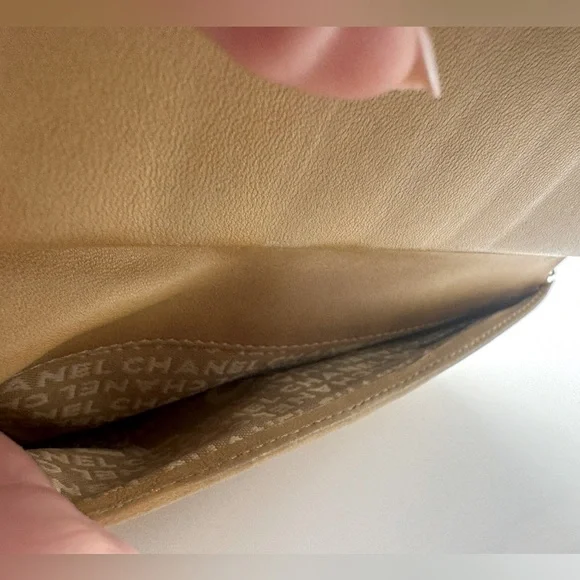 Chanel Long Wallet with Coin Pocket Precious Symbols Camel Leather Authentic y2k - Picture 12 of 16